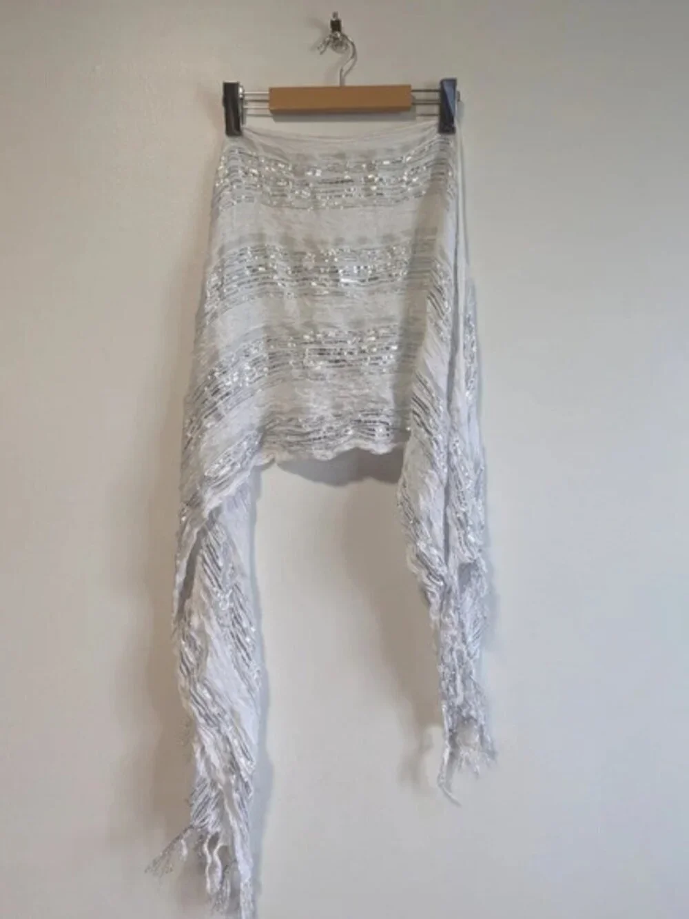 3pc  Scarf Bundle Lot Set ( White Sparkly, multicolour zigzag, blue sparkly)